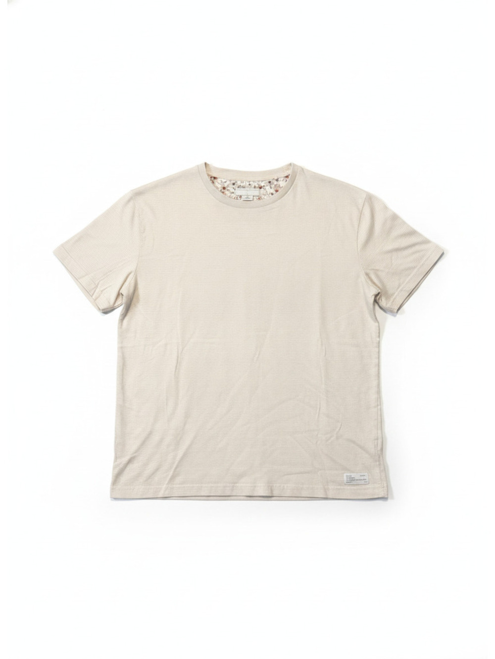 Denim & Flower Men T-Shirt Casual Relaxed Fit Beige Size M
